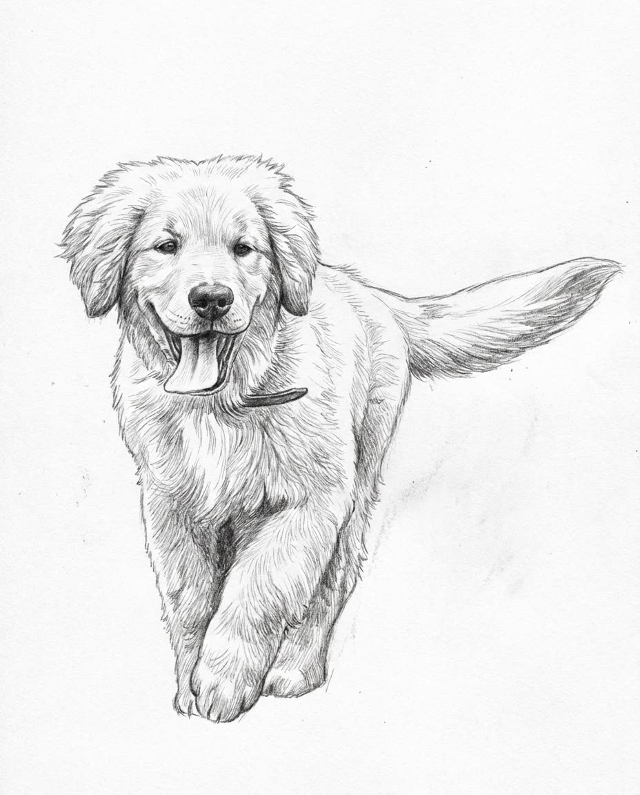 Pencil Sketch pet portrait sample